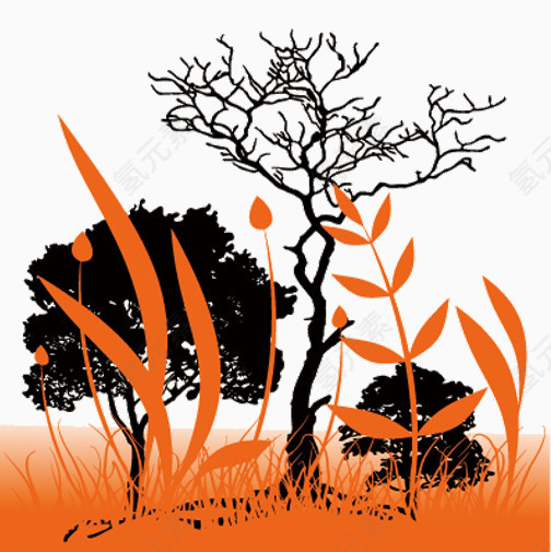 橙色的自然背景季节