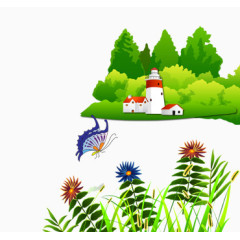 绿色深林草地背景