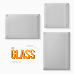 时尚透明玻璃展示框设计矢量图