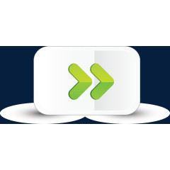绿色快进白色透明目标按键矢量图