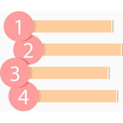 粉红色序号PPT元素矢量图