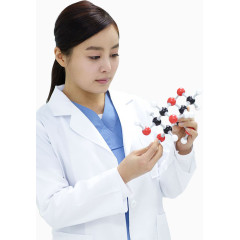 护士手拿DNA模型