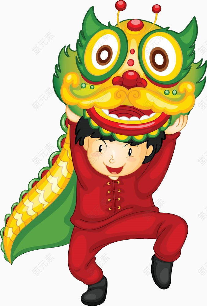 儿童玩狮子