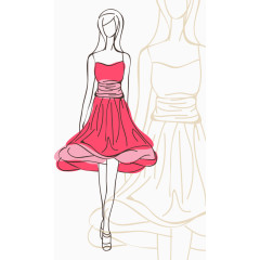 矢量美丽短裙女孩