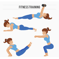 健身的女子矢量素材