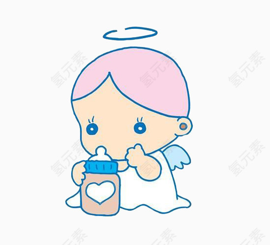 可爱宝宝喝奶图片素材