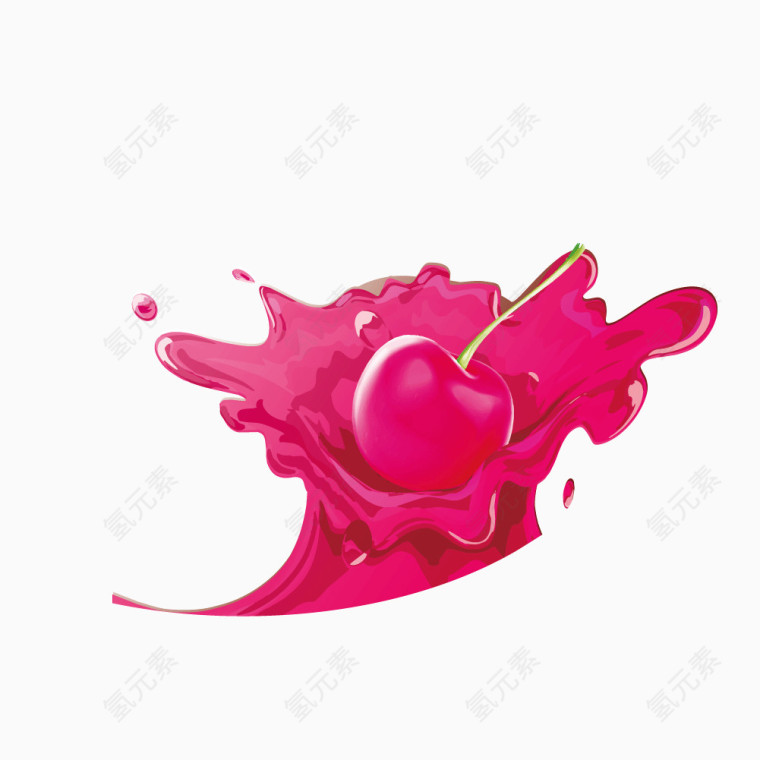 矢量樱桃汁水效果