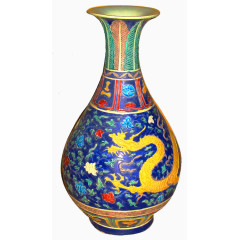 彩釉中国风花瓶