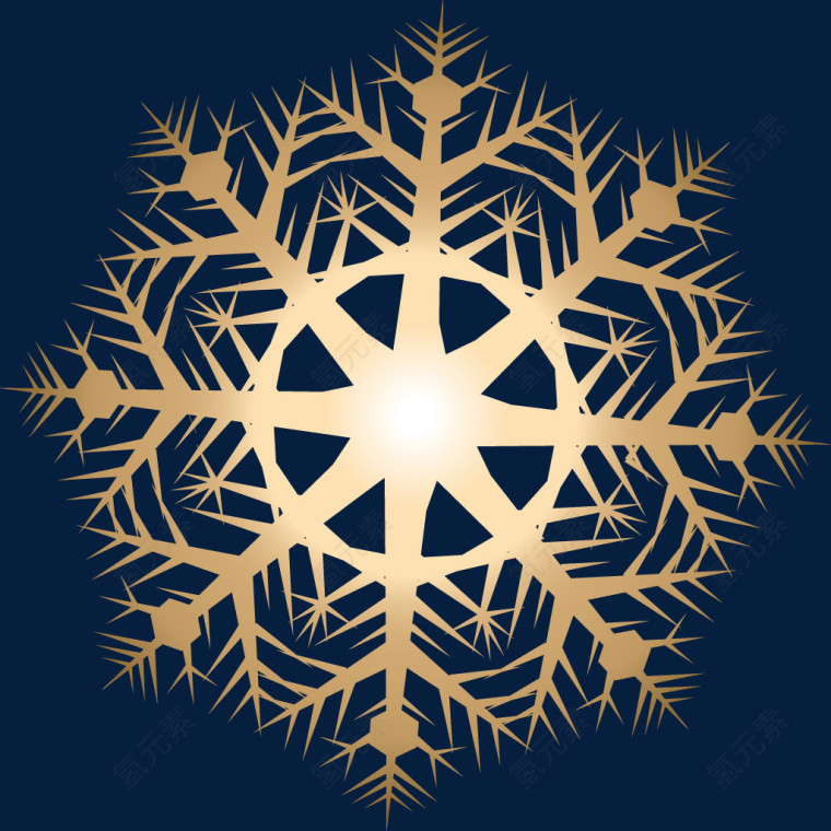 矢量金色雪花