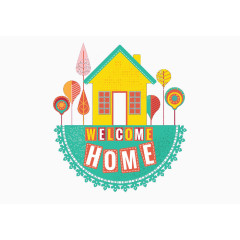 欢迎回家插图复古风格缝合