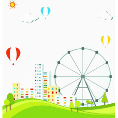 时尚彩色简约建筑摩天轮