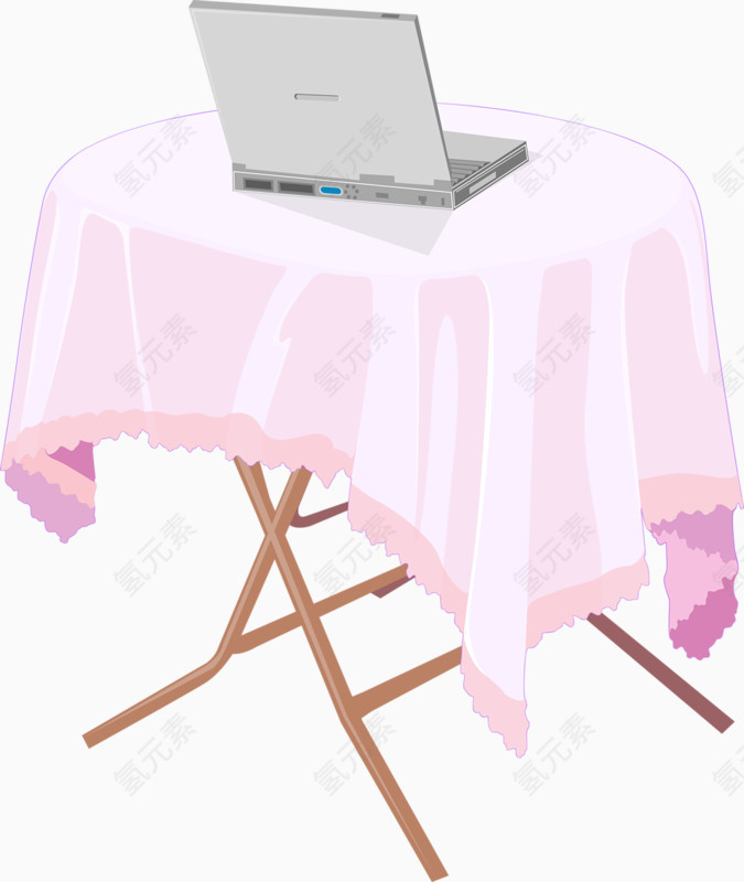 卡通手绘笔记本电脑