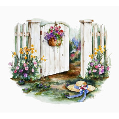 文艺小清新篱笆与木门