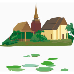 矢量欧洲乡村建筑素材