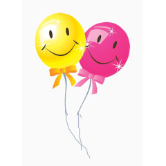 唯美精美卡通可爱气球 笑脸蝴蝶结