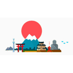 h5素材日本旅游季元素