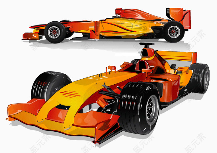 卡通赛车装饰矢量图