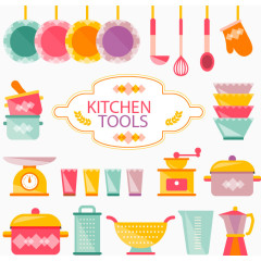 22款彩色厨具设计矢量图