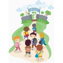 孩子们去动物园