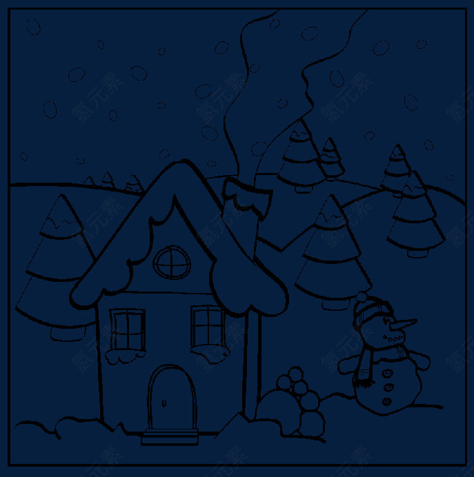 圣诞雪景图