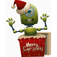 绿色圣诞节矢量机器人