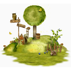 手绘家园小动物