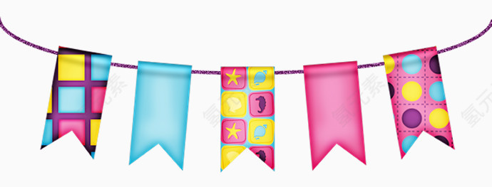 彩色卡通小旗子