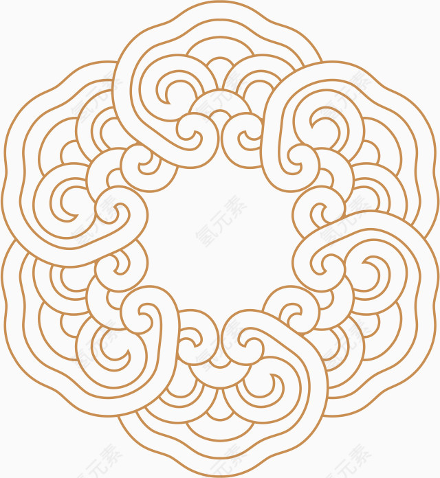 角花底纹花型对称平面图形