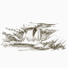 矢量彩绘小桥流水