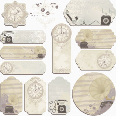 淡雅复古吊牌纹样