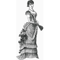 手绘欧洲复古优雅女性