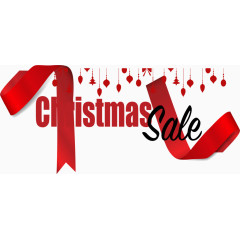 红色挂饰圣诞打折海报