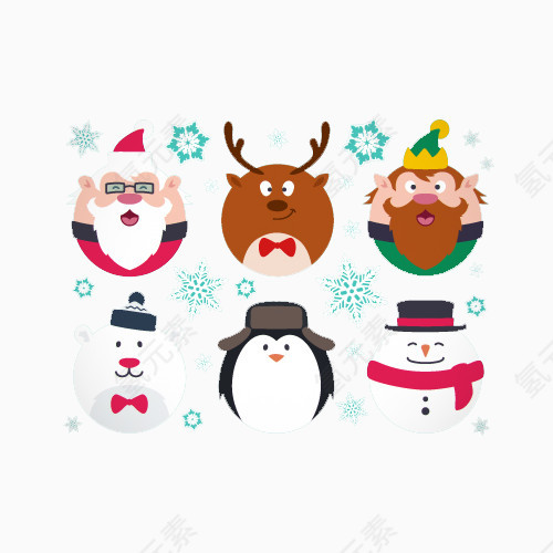 扁平化圣诞元素