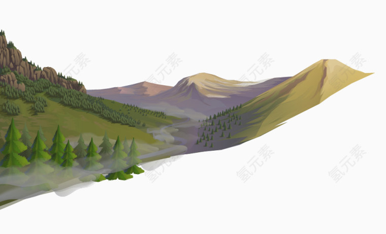 矢量插画山峰素材