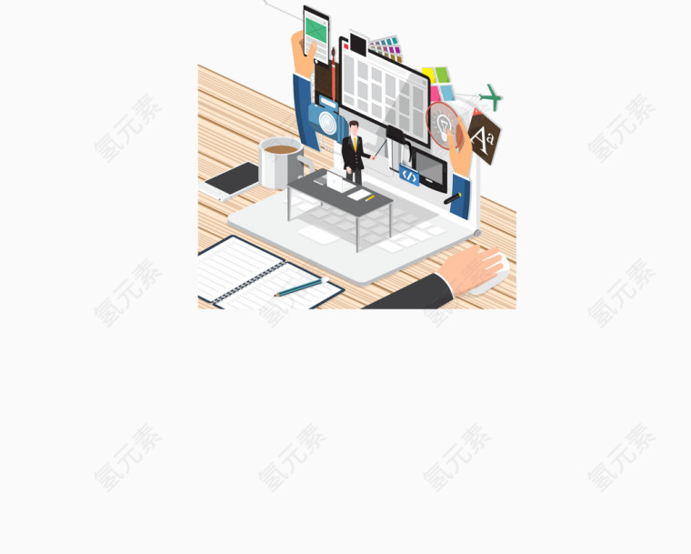 商务男士办公矢量图