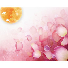 渐变花瓣月亮背景