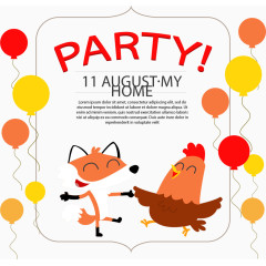 动物封面派对邀请函