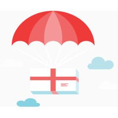 矢量插画扁平快递送礼