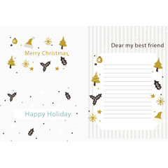 扁平复古风格圣诞节信封