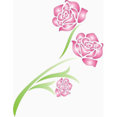 漂亮的卡通花和枝叶