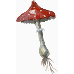 矢量手绘红色蘑菇