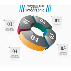 矢量立体圆环信息图表