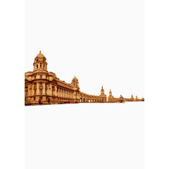 欧式古堡教堂横向底框素材