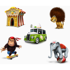 猴子狮子大象图标