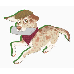 矢量送报纸的小狗