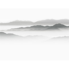 矢量水墨山素材