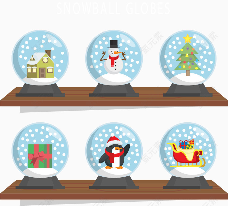 两排可爱的水晶球