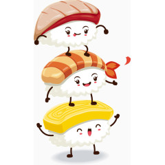 卡通寿司设计矢量图下载可爱