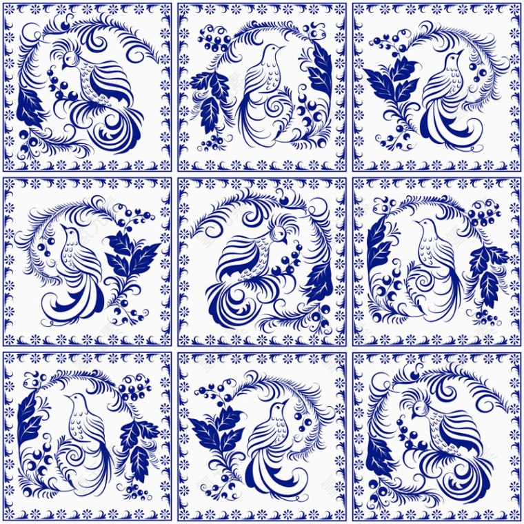 青花瓷花纹合集