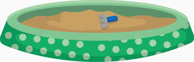 矢量卡通沙池